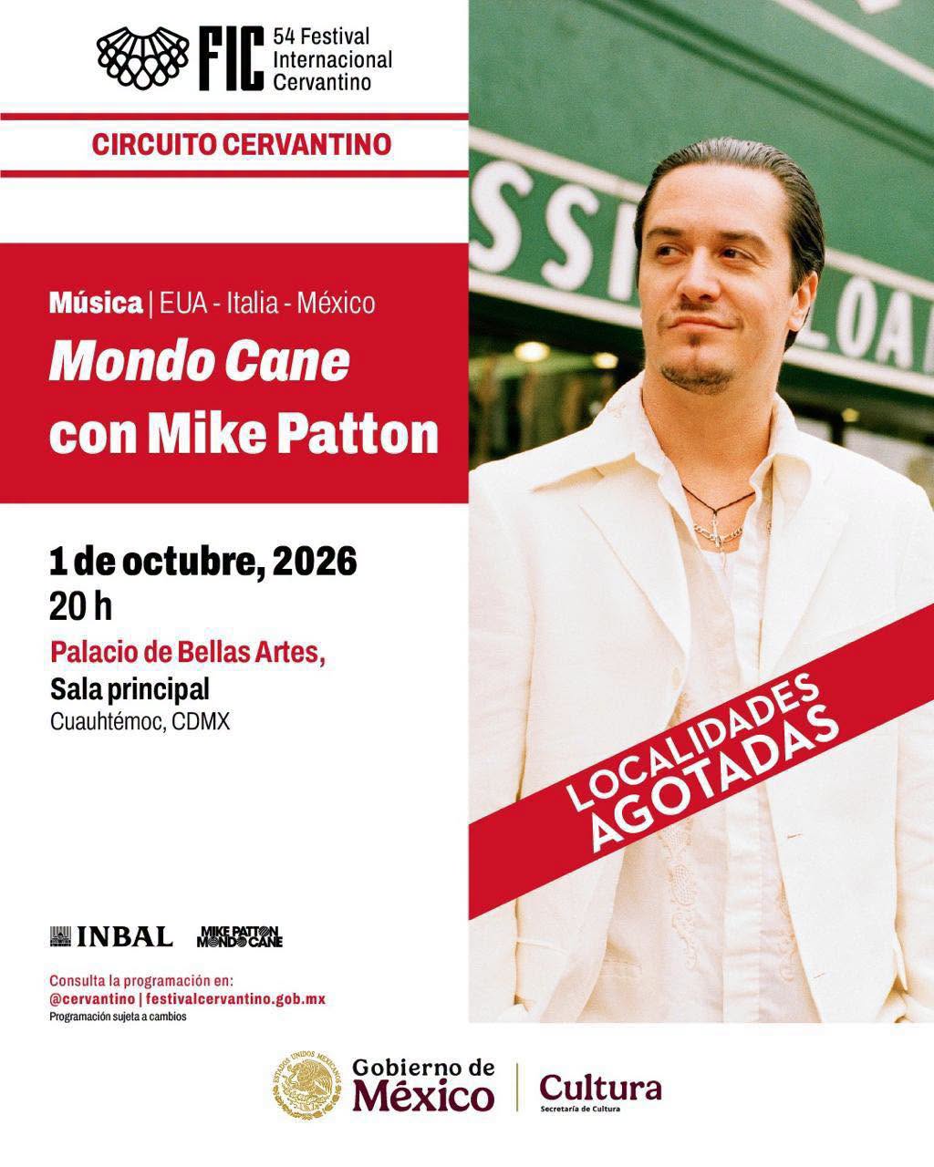 SOLD OUT: Mondo Cane con Mike Patton llegará al Palacio de Bellas Artes