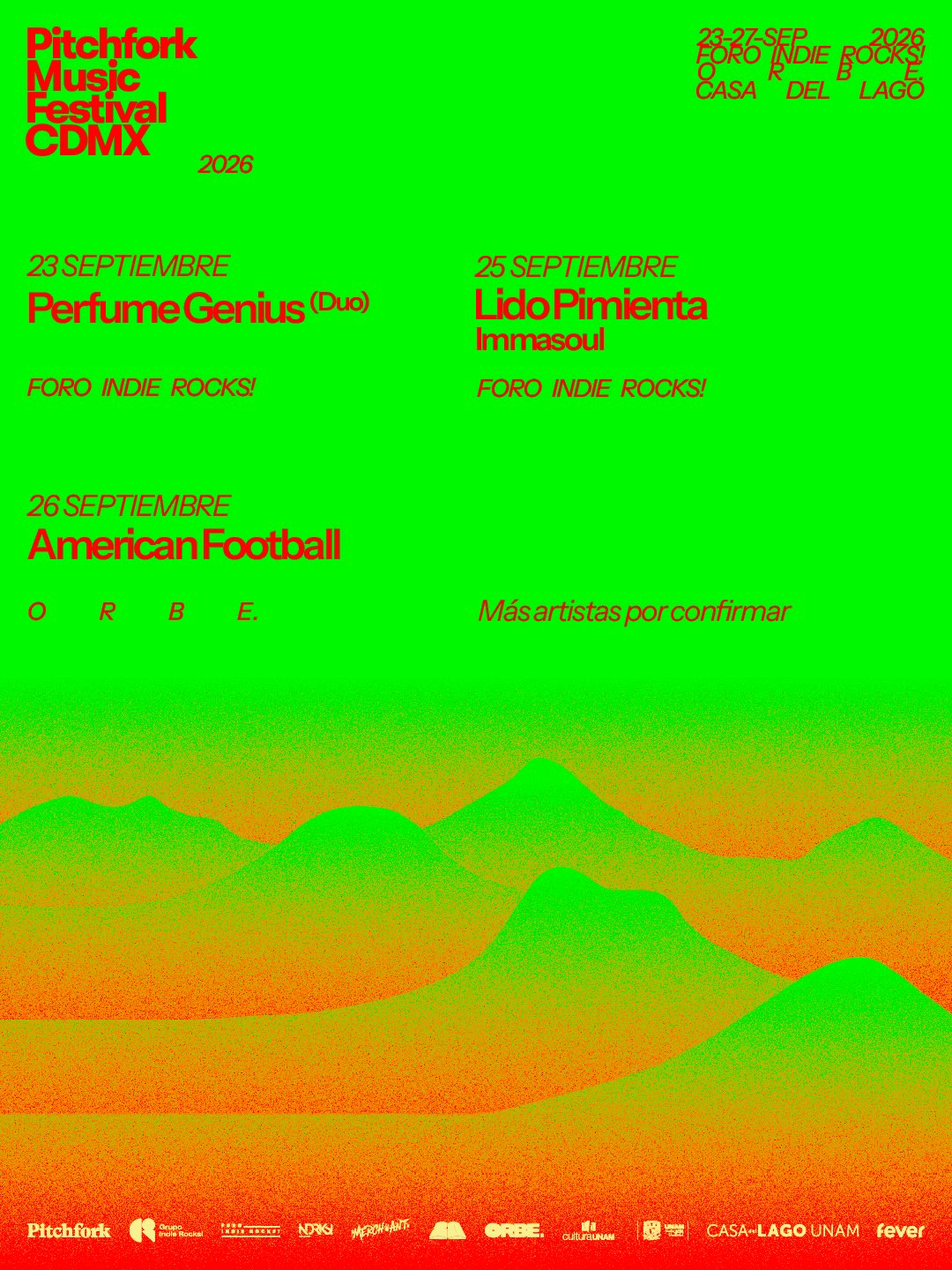 PRECIOS: Pitchfork Music Festival CDMX 2026 revela lineup por día