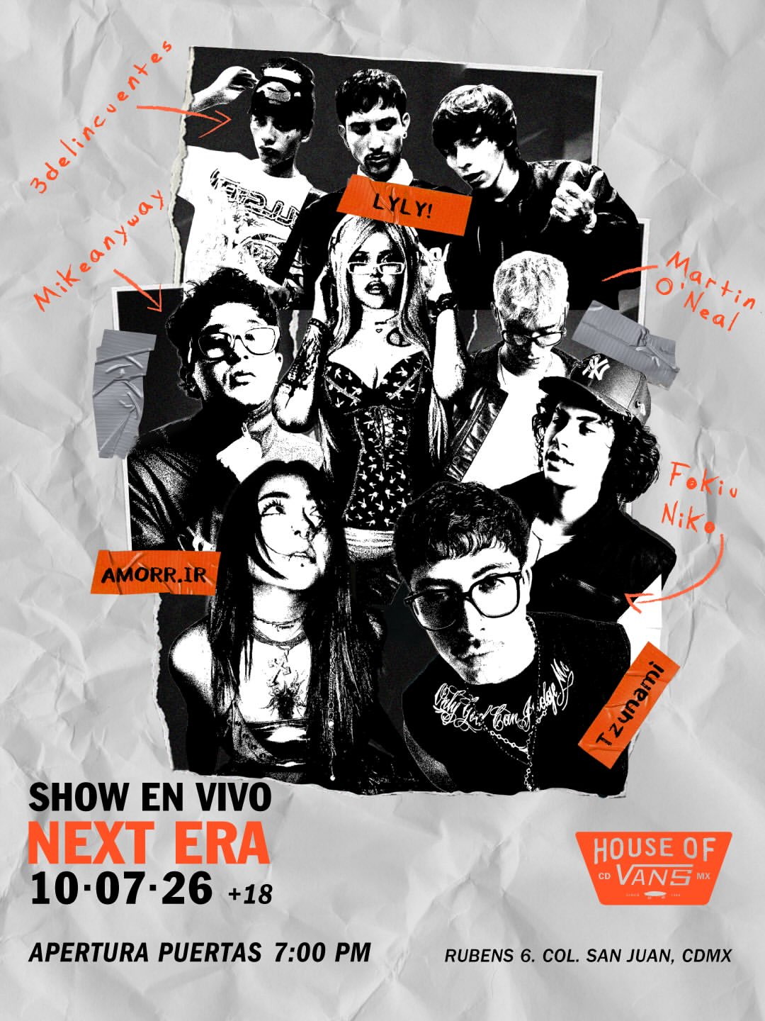 amorr.ir, FOKIU NIKO, Lyly!, 3delincuentes y más en House of Vans
