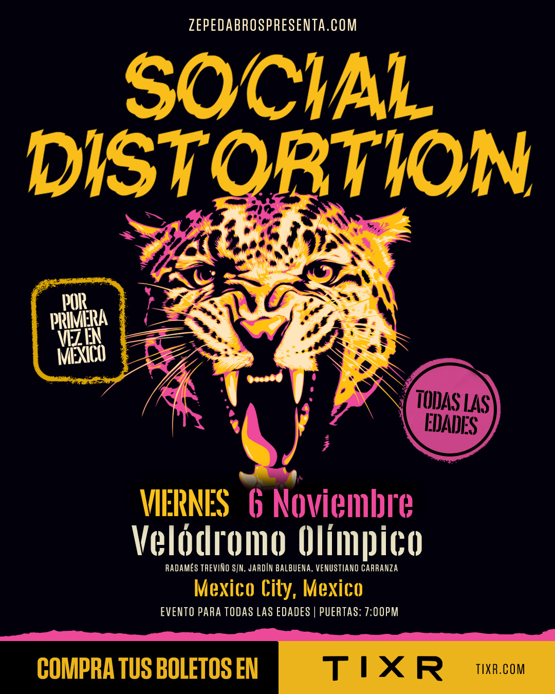 Social Distortion llegará al Velódromo Olímpico
