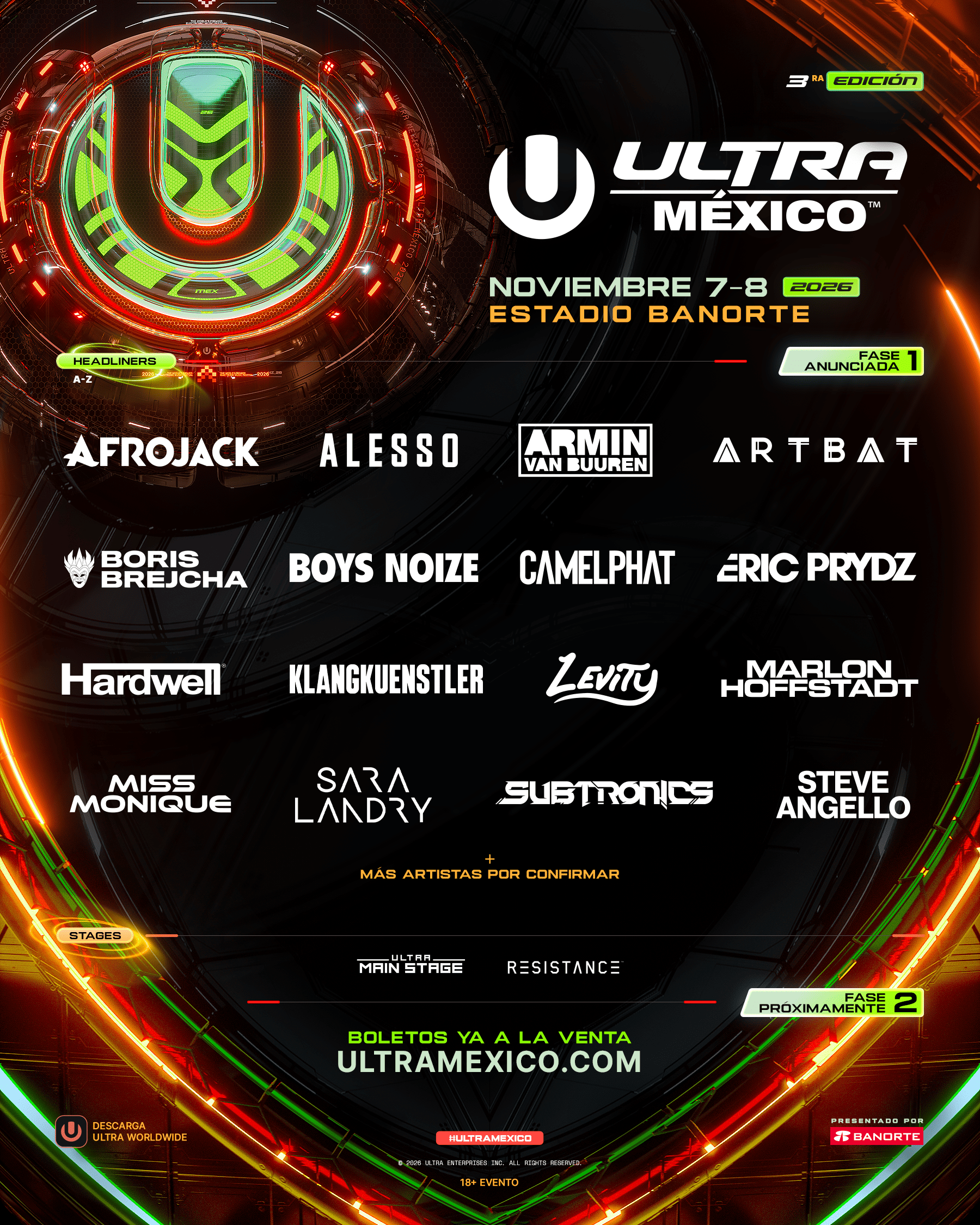 PRECIOS: ULTRA México 2026 revela lineup