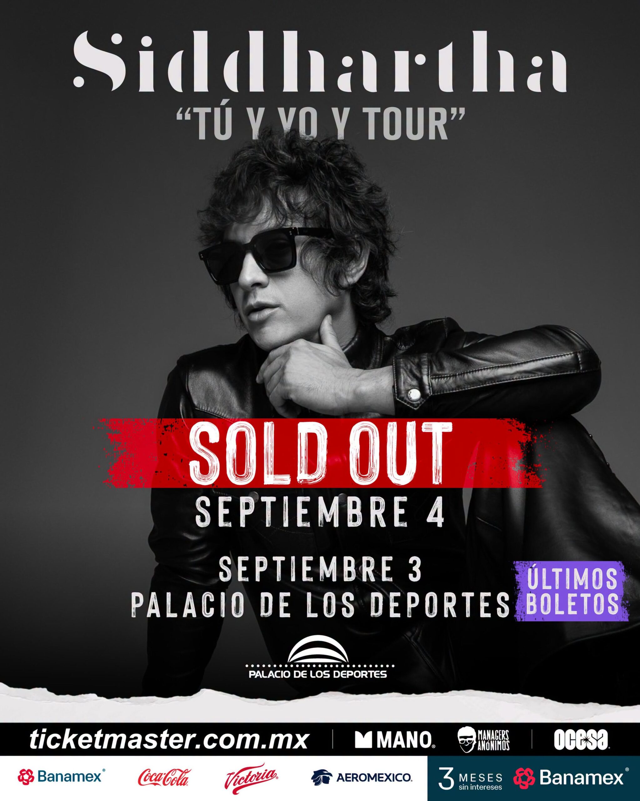Siddhartha ultimos boletos palacio de los deportes
