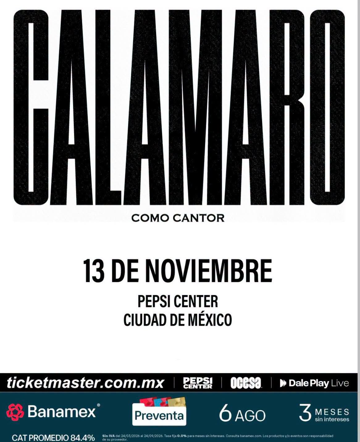 Andrés Calamaro llegará al Pepsi Center
