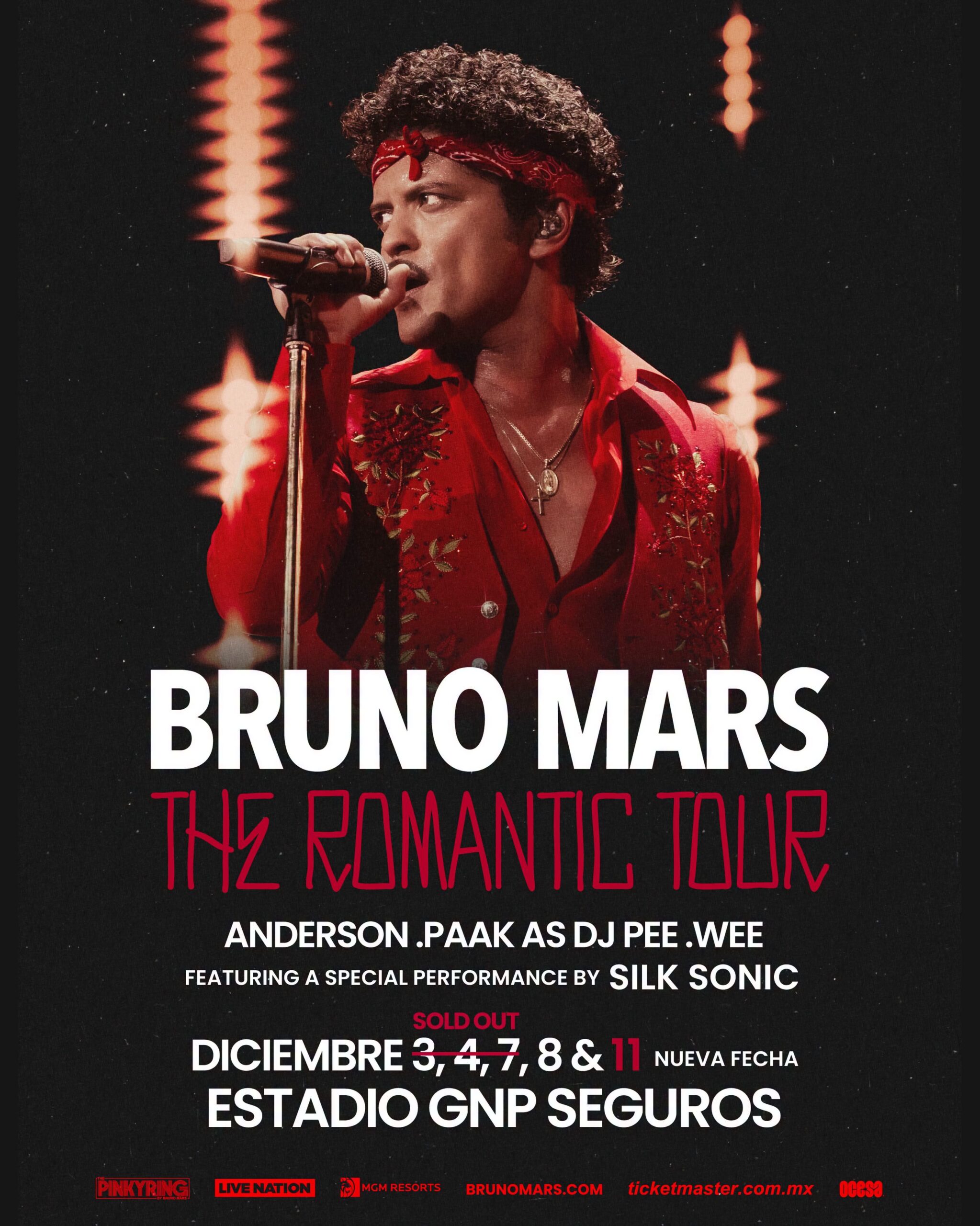 Bruno mars quinta fecha estadio gnp seguros