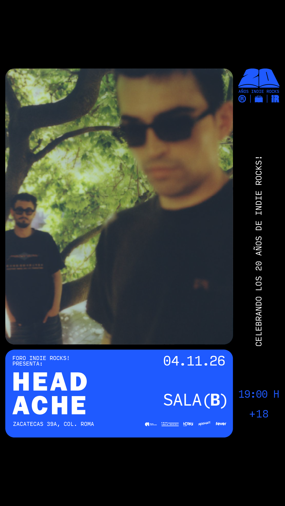 PRECIOS: Headache se presentará en el Foro Indie Rocks!