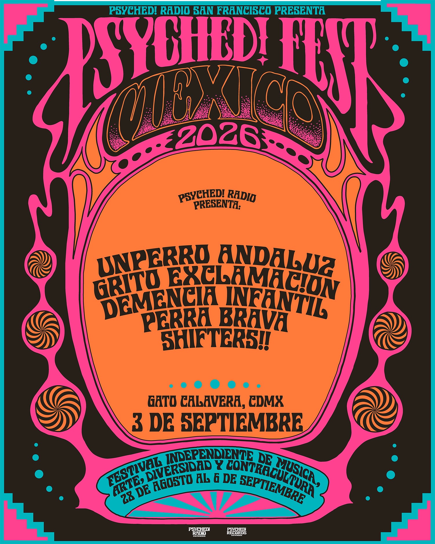 Psyched fest gato calavera