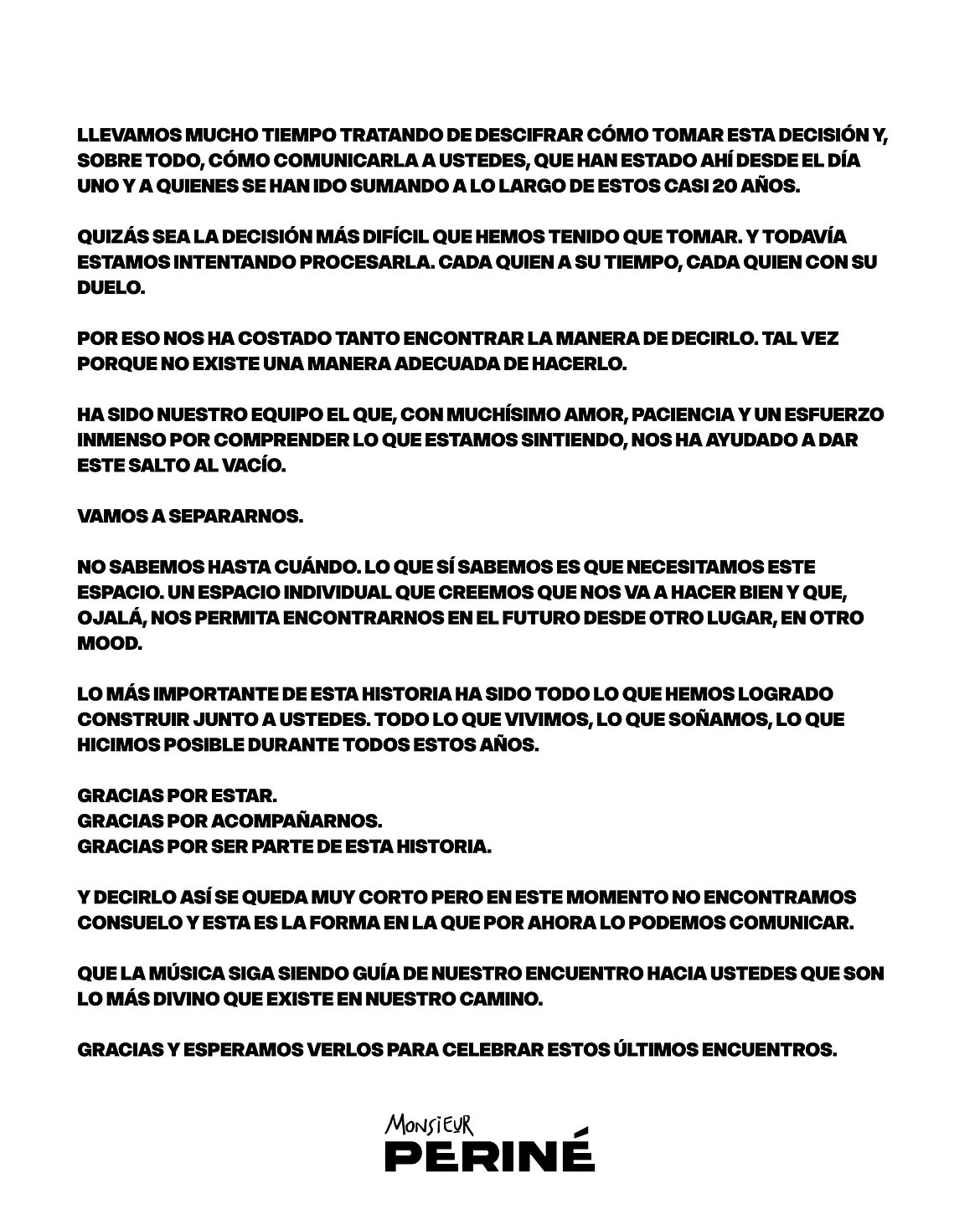 Perine comunicado