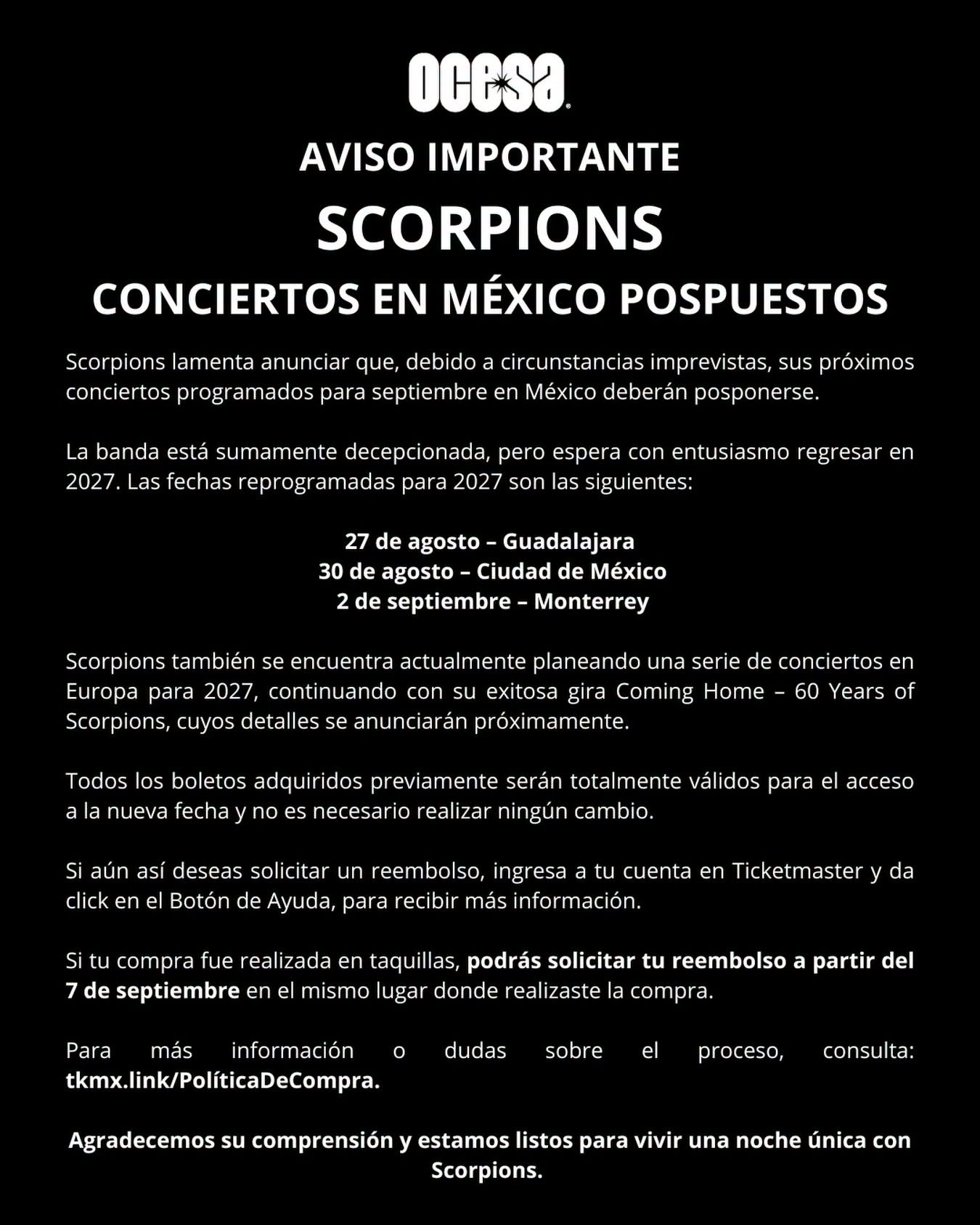 Scorpions pospuesto