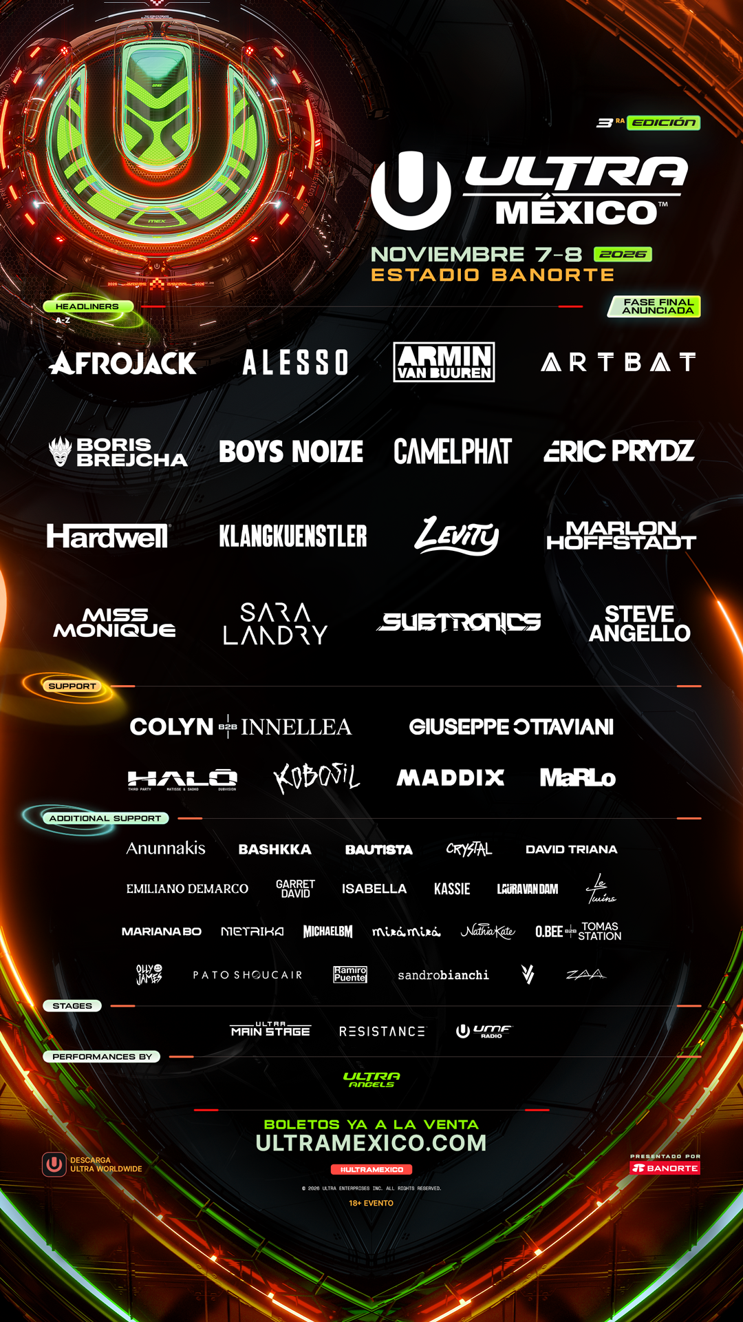 PRECIOS: ULTRA México 2026 revela lineup