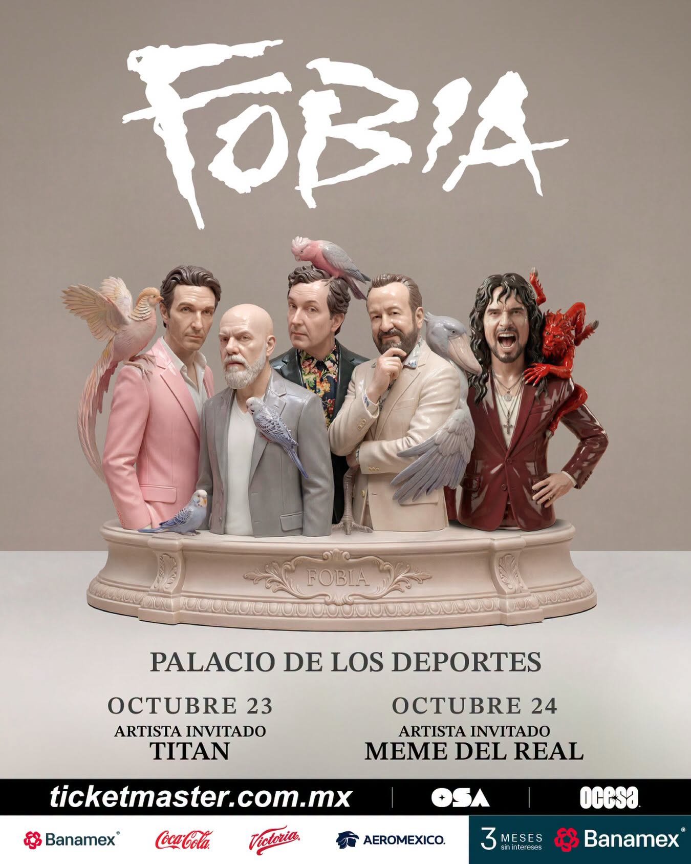 NUEVA FECHA: Fobia llegará al Palacio de los Deportes