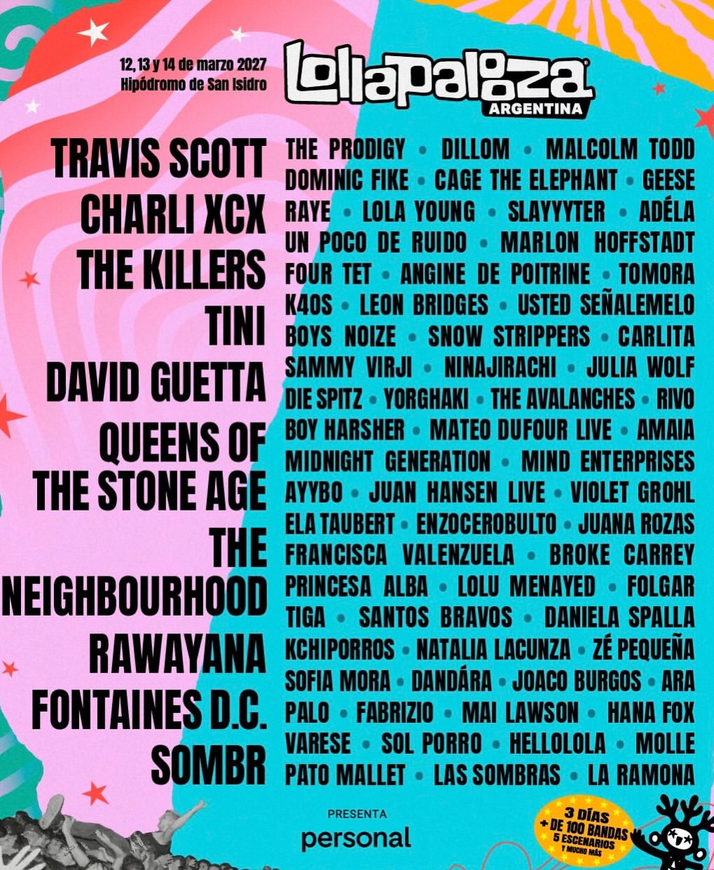 Lollapalooza Argentina 2027 anuncia lineup