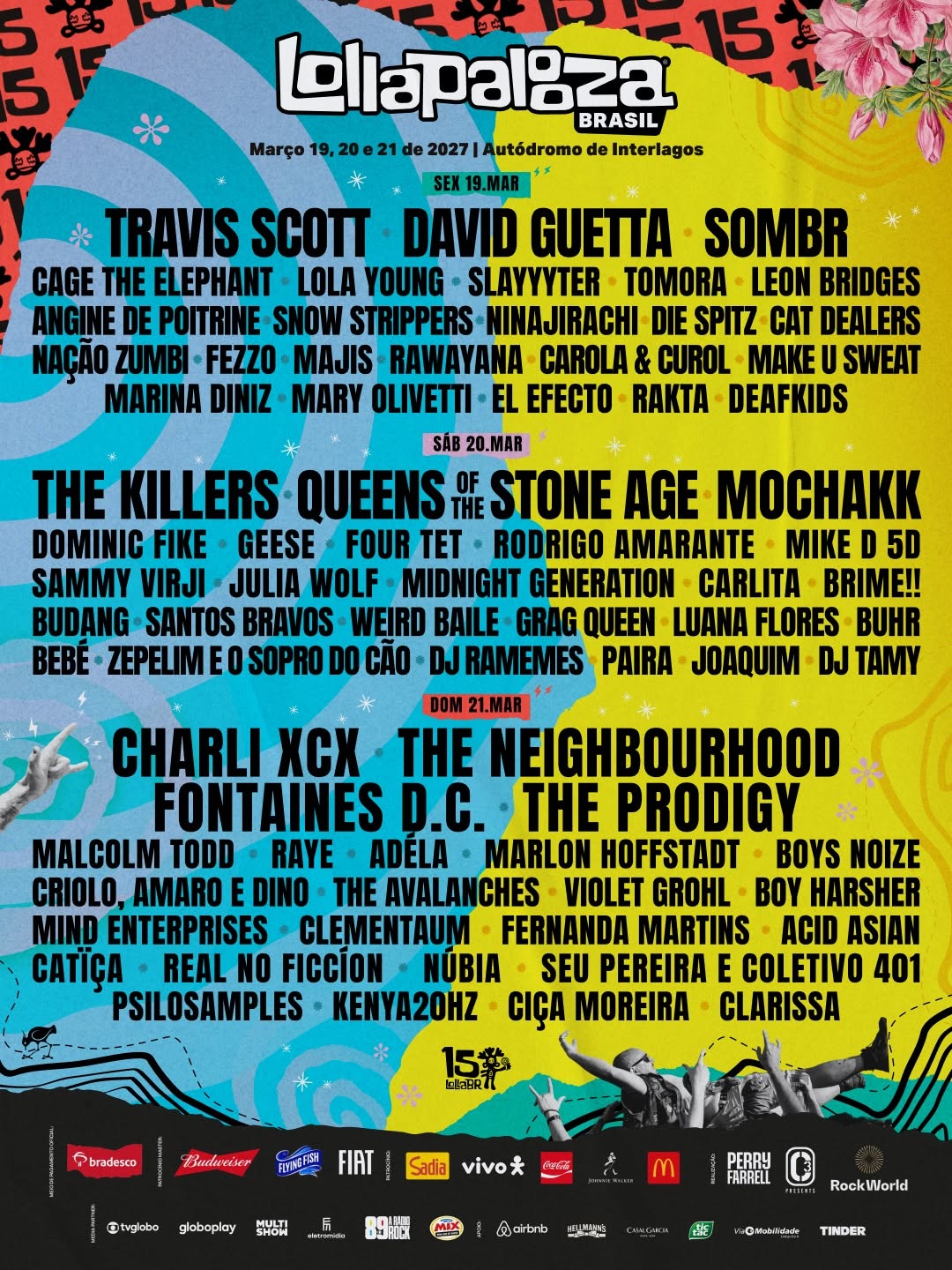 Lollapalooza brasil 2027 por dia