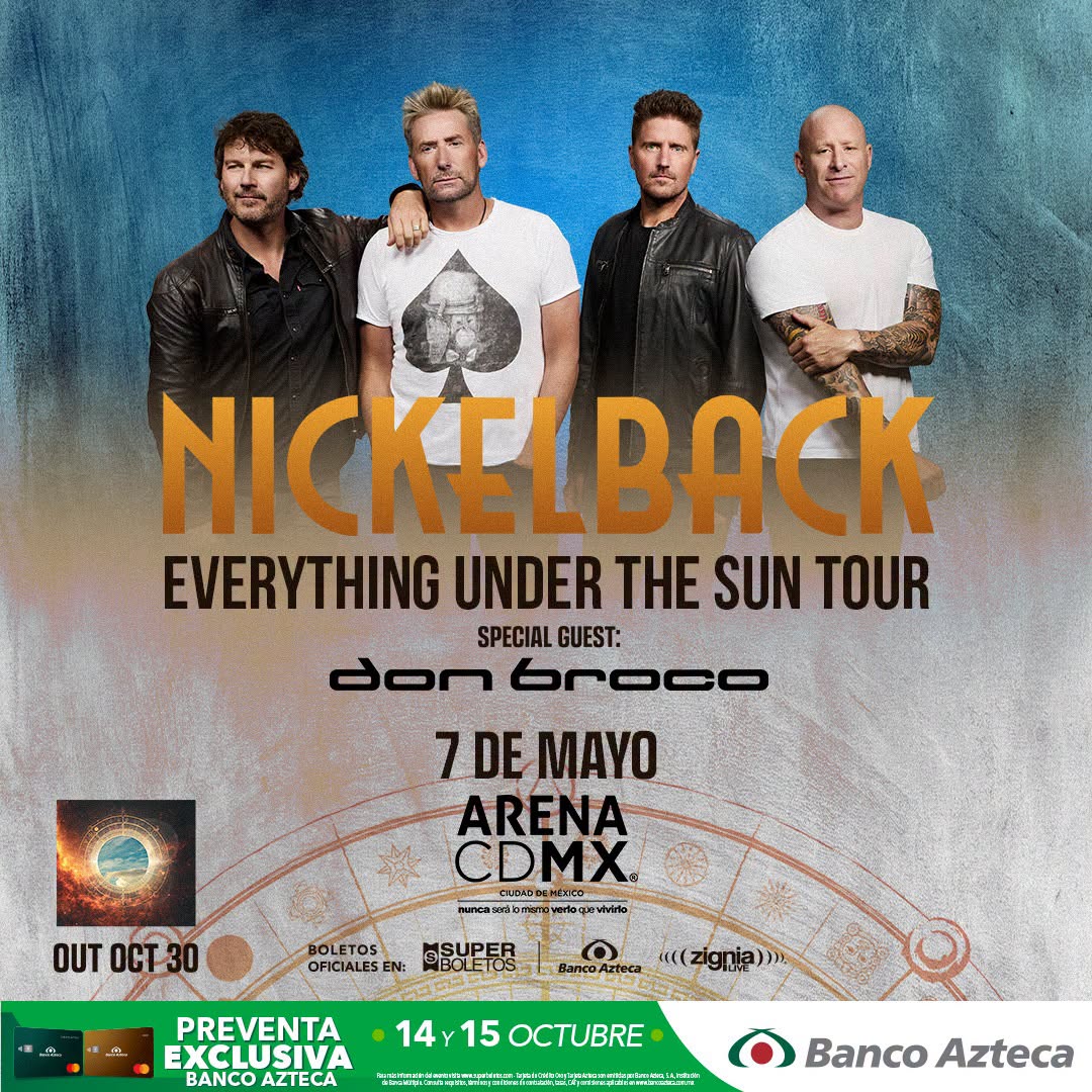 Nickelback llegará a la Arena CDMX