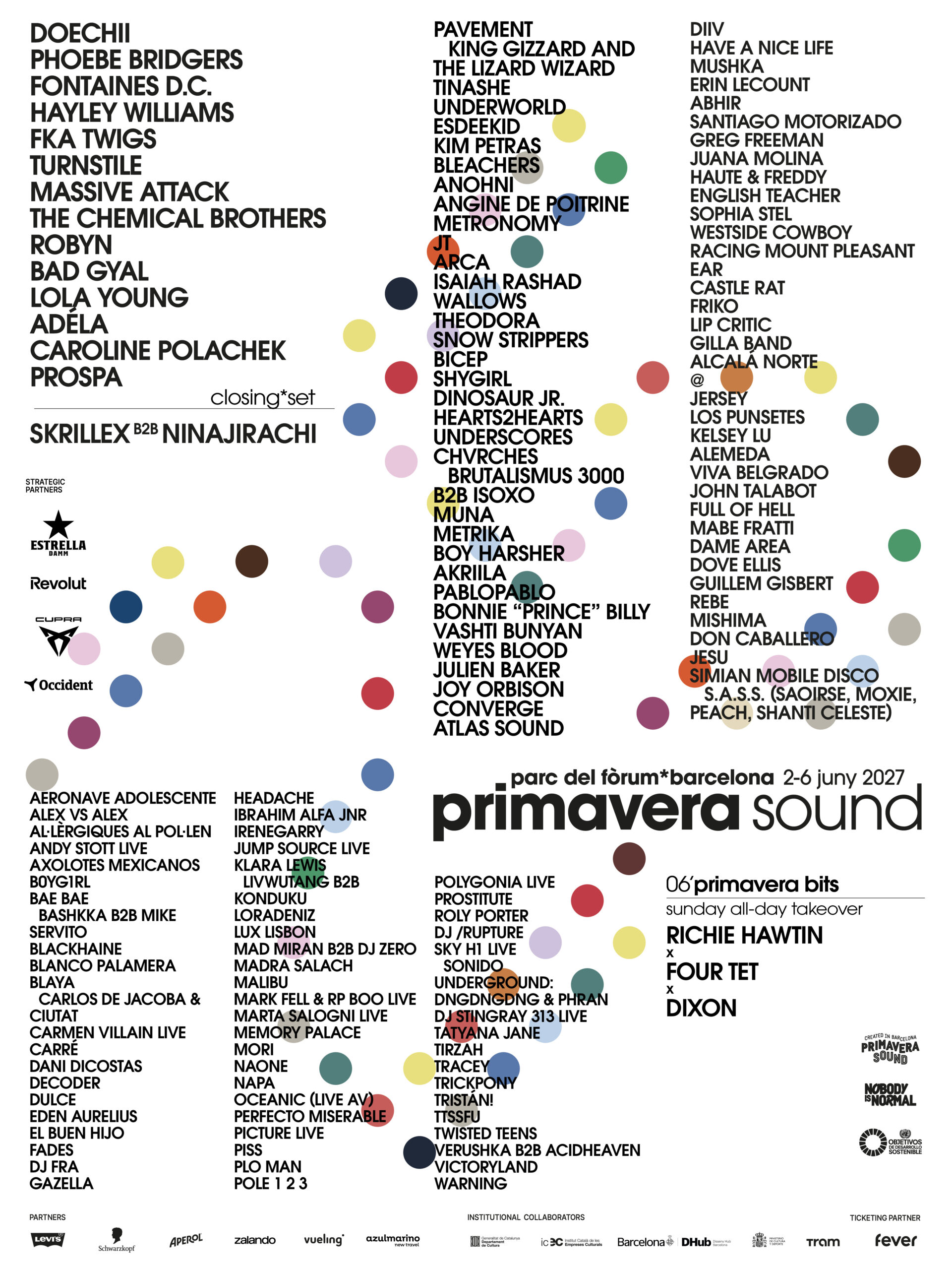 Primavera Sound Barcelona 2027 anuncia lineup